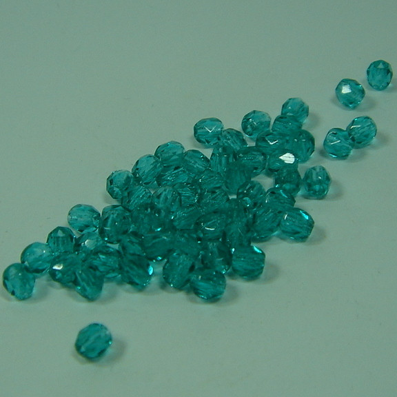 Glasschliffperlen blaugrün 