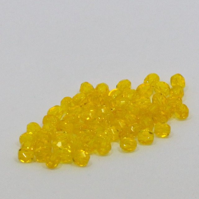 Glasschliffperlen transparent gelb