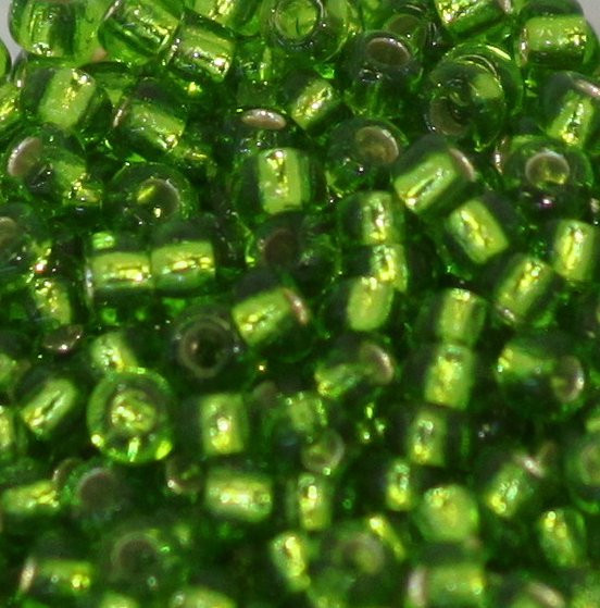Rocaille grün mit Silbereinzug