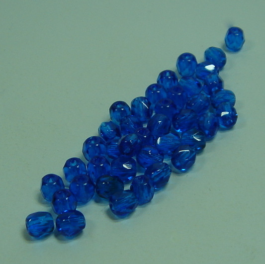 Glasschliffperlen safirblau 