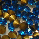 Strass-Steine capri blue gold-foiled