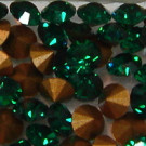 Strass-Steine emerald gold-foiled
