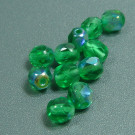 Glasschliffperlen grün AB