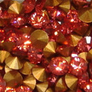 Strass-Steine Padparadscha gold-foiled