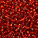 Minirocaille rot mit Silbereinzug