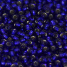 Rocaille dunkelblau mit Silbereinzug